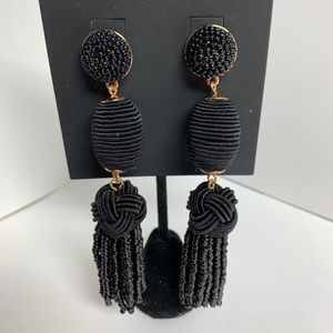 BaubleBar Black Tassel Earrings
